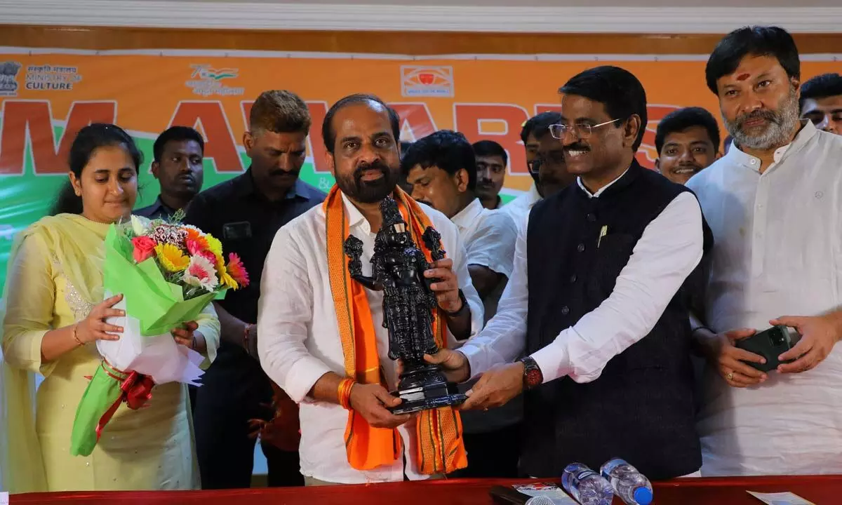 Health Minister Satya Kumar Yadav being felicitated at a programme at a programme in Tirupati on Friday