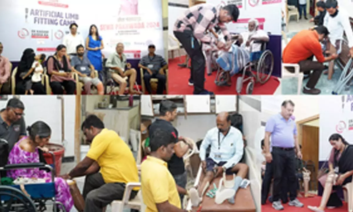 Sewa Pakhwada: Divyangs provided with free artificial limbs at a camp organised by IMF