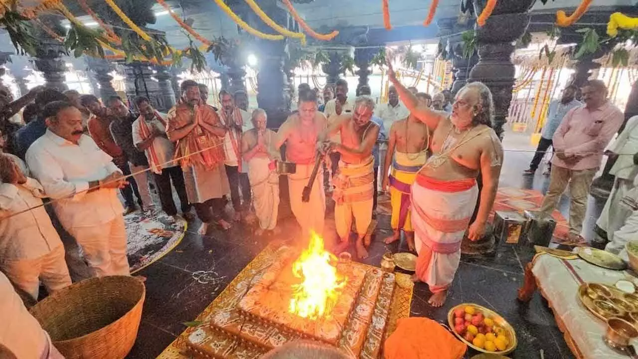 Shanti homam performed at Simhachalam in Visakhapatnam on Tuesday