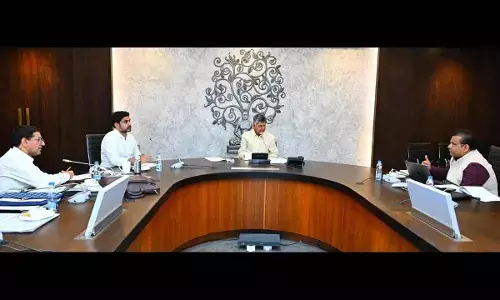 Chief Minister N Chandrababu Naidu holds a review on higher education at the Secretariat on Tuesday