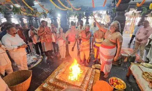 Shanti homam performed at Simhachalam in Visakhapatnam on Tuesday