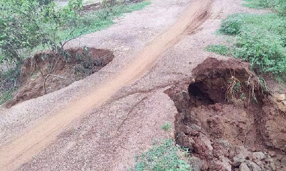 Damaged road poses threat to passenger safety