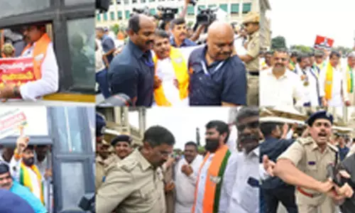 K’taka BJP lays siege to Vidhana Soudha demanding CM’s resignation; leaders detained