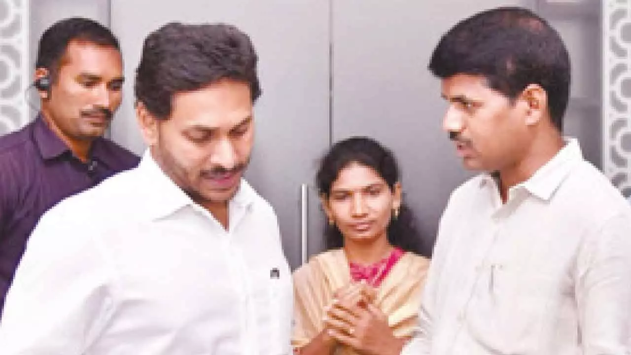 File picture of K Venkatrami Reddy with then chief minister Y S Jagan Mohan Reddy