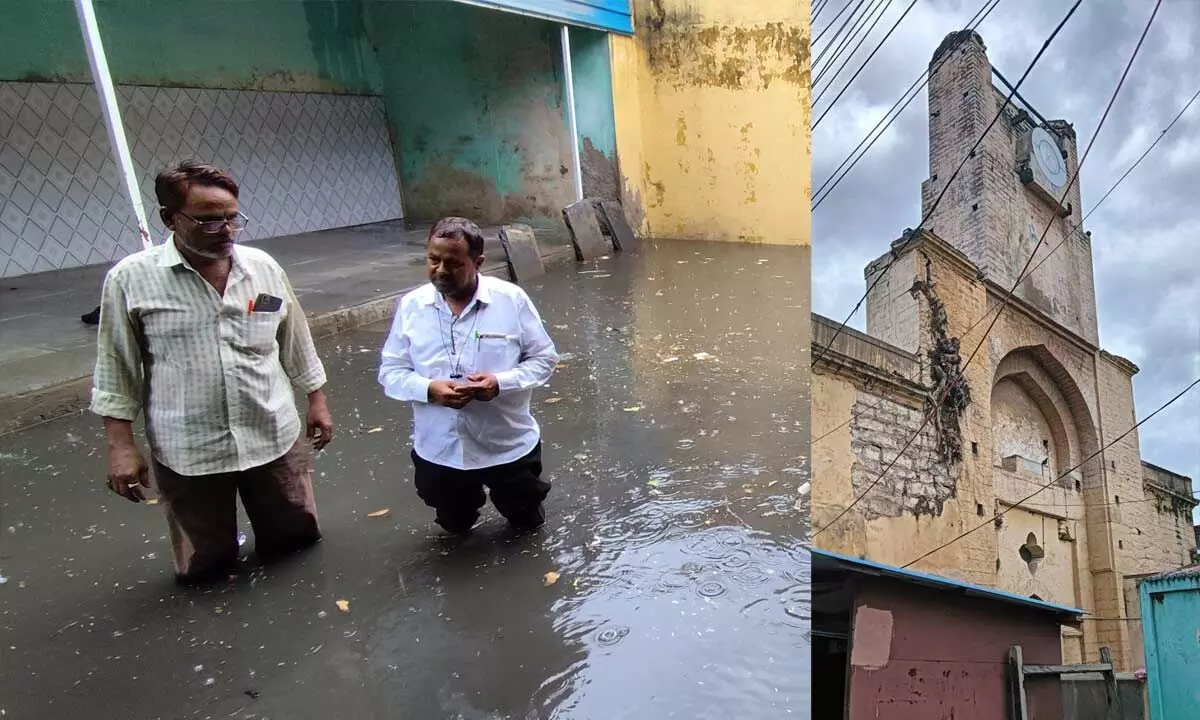 Flood and drain water in Ghadiyaram Asupatri in old Kurnool