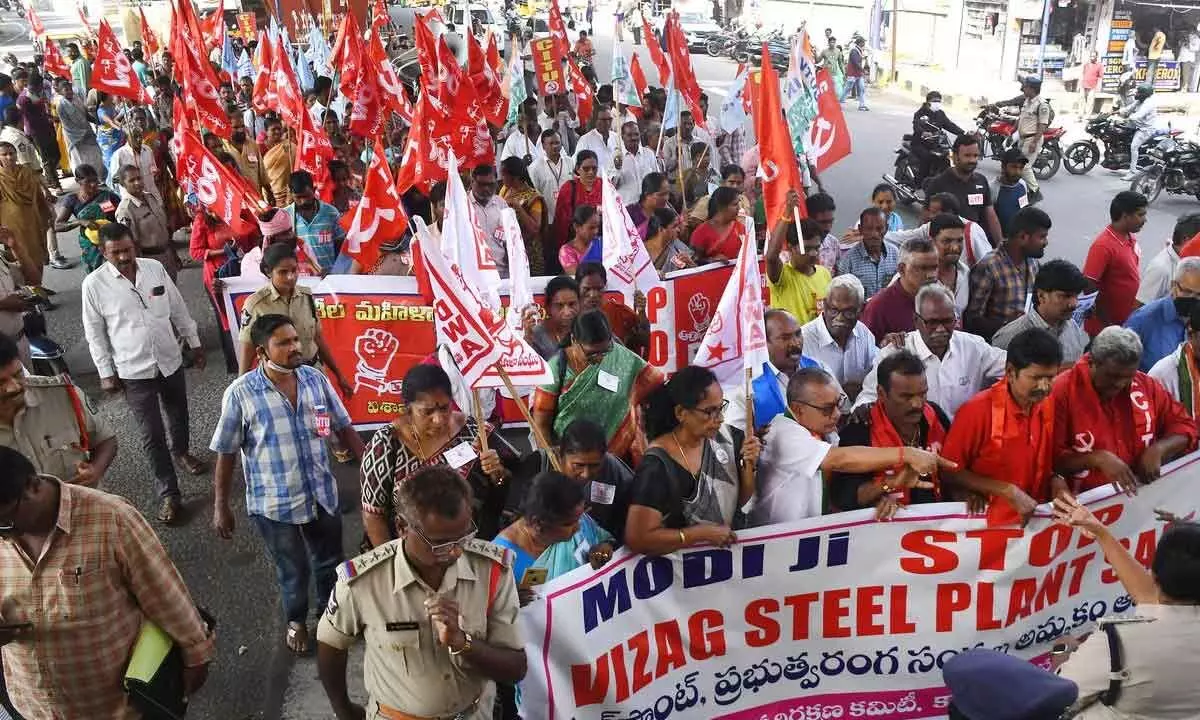 Tension Prevails at Visakha Steel Plant Amid Protests by Contract Workers