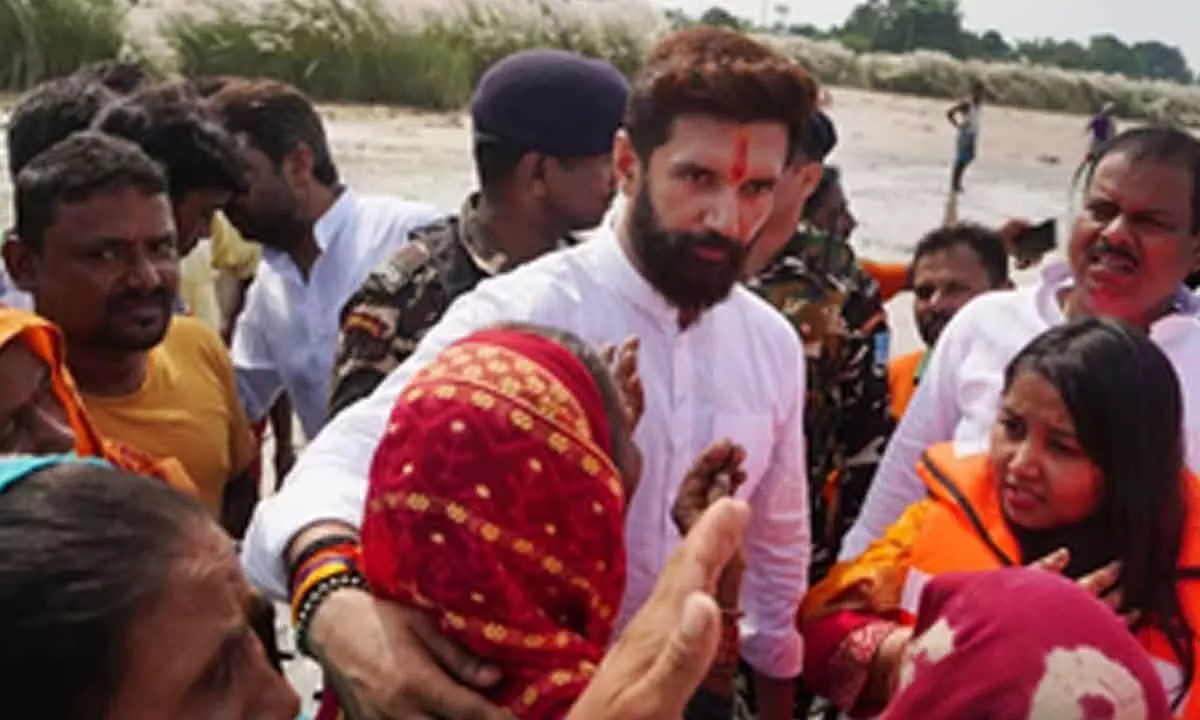 Chirag Paswan inspects flood-affected Saharsa in Bihar