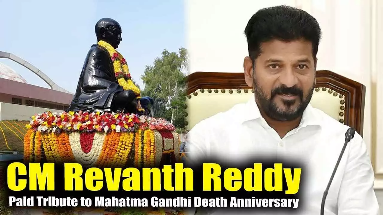 CM Revanth Reddy Pays Tributes to Mahatma Gandhi on His Birth Anniversary