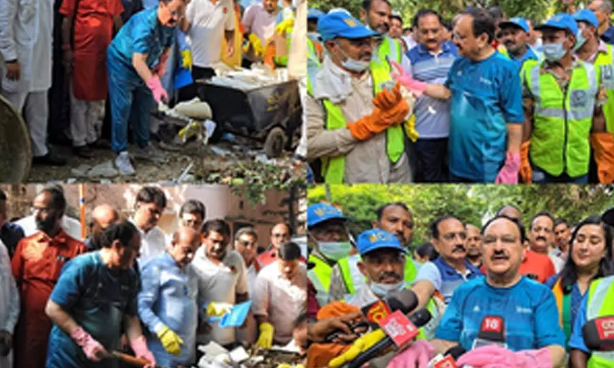 BJP chief concludes Sewa Pakhwada, takes part in Swachhata Abhiyan