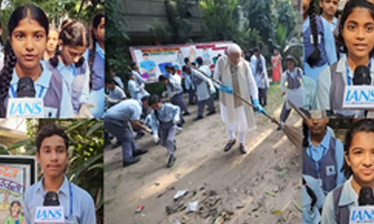 Students left inspired as PM Modi leads cleanliness drive at Delhi school