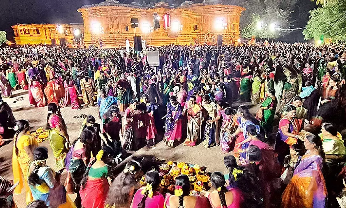 Colourful start to Bathukamma