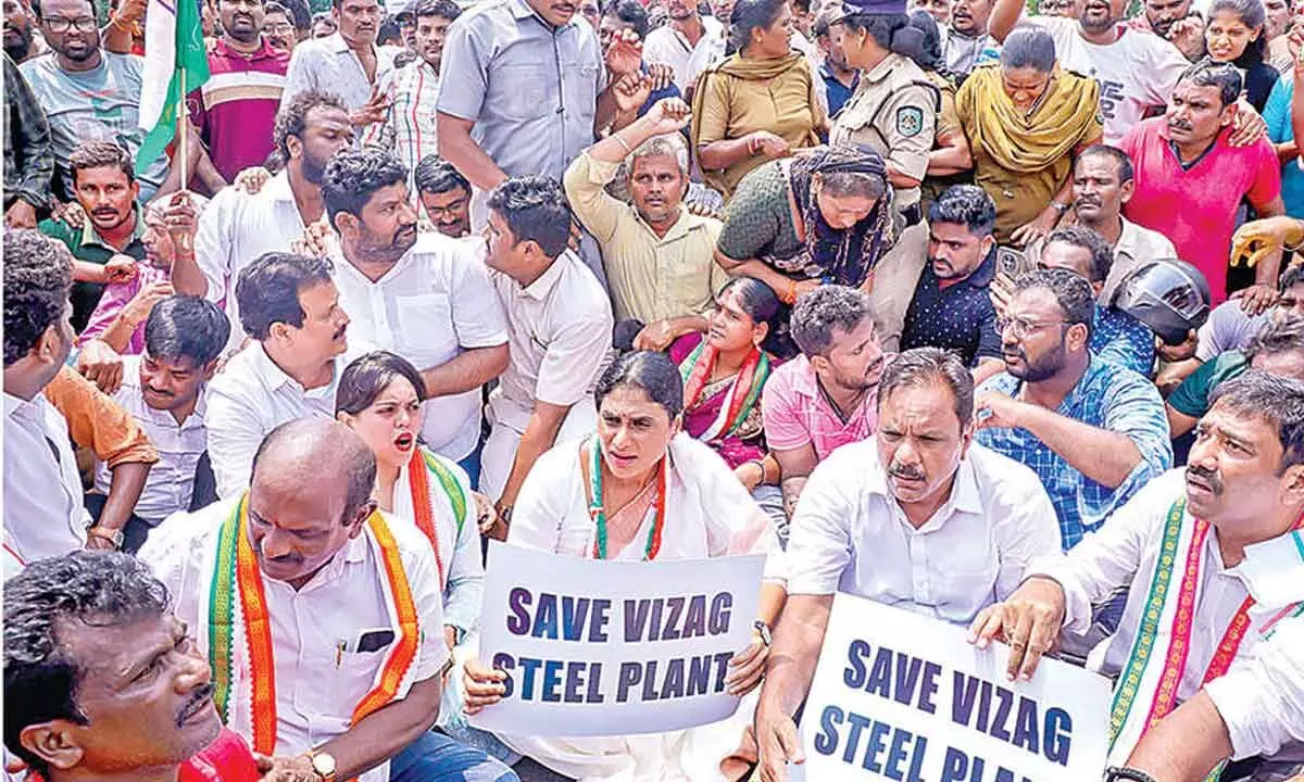 Sharmila accuses BJP govt at Centre of destroying VSP