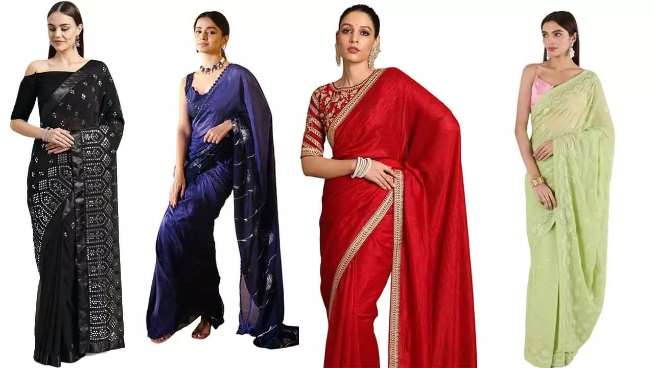 Must-have mirror work sarees for Navaratri celebrations!