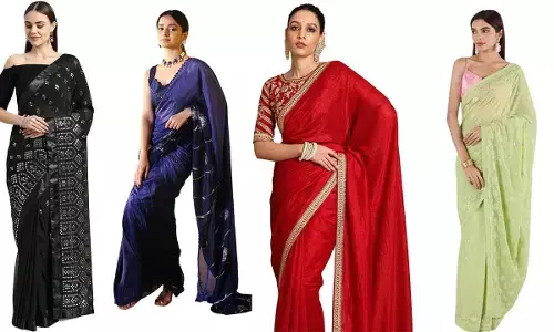 Must-have mirror work sarees for Navaratri celebrations!