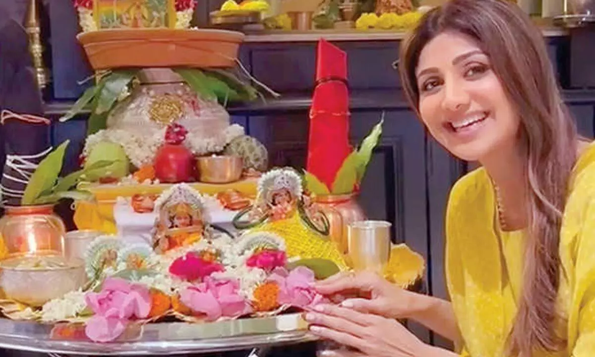 ‘Mata ka darbaar’ for Navratri set at Shilpa Shetty’s house