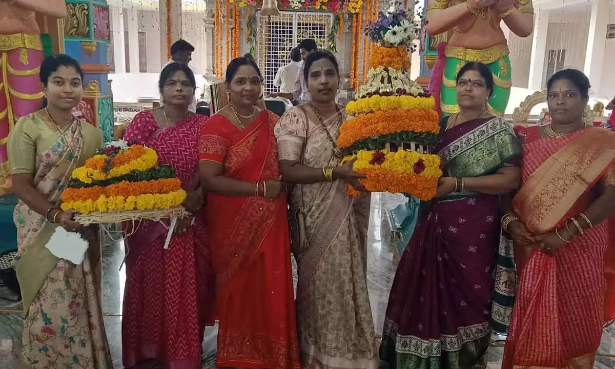 Bathukamma Celebrations at Kanyaka Parameshwari Temple