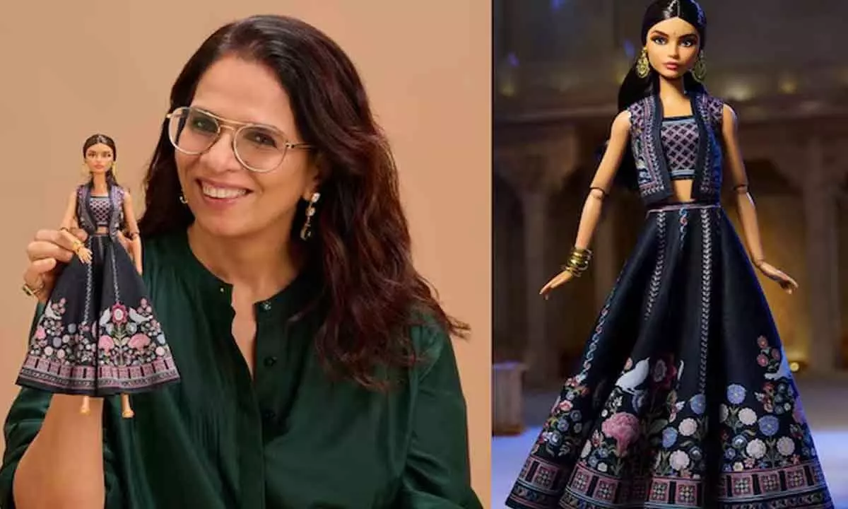 Anita Dongre Unveils a Special Barbie Doll in Midnight Bloom Lehenga for Diwali