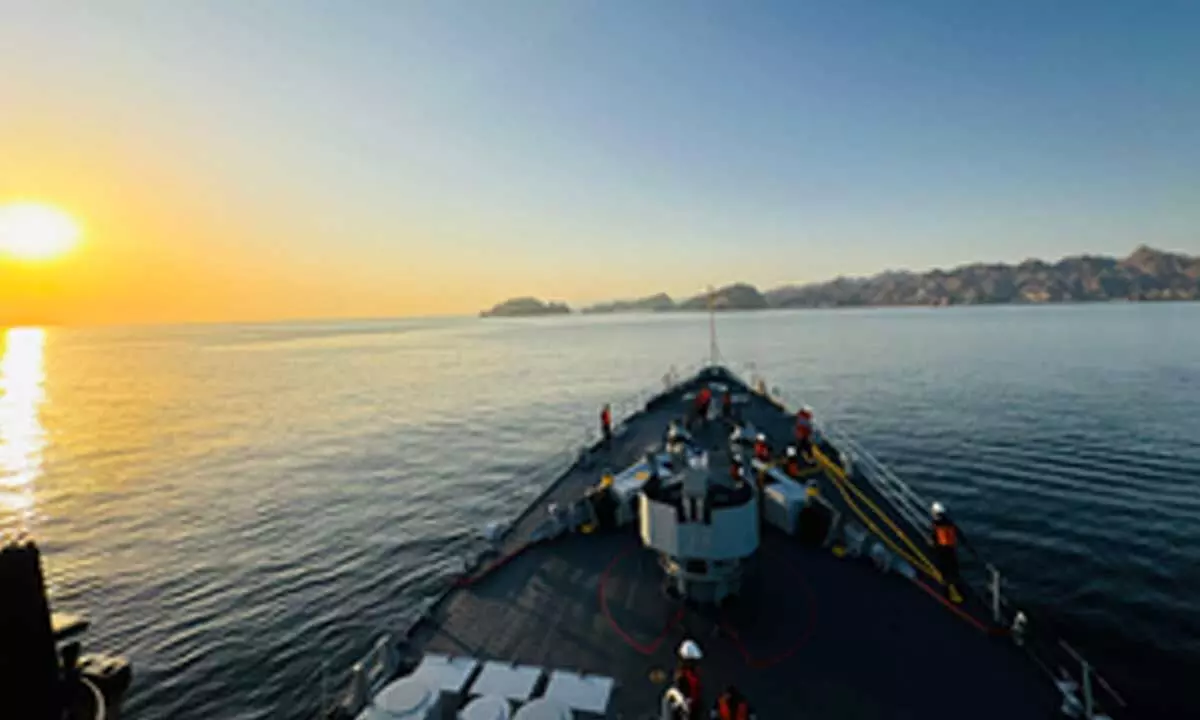 Indian Navys training ships arrive in Oman