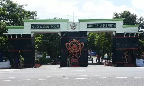 A view of Andhra University in Visakhapatnam