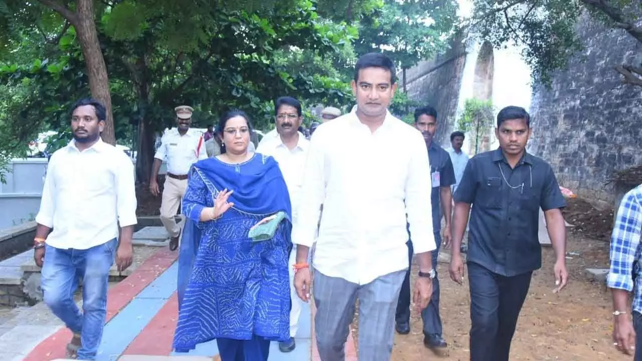 Minister KSrinivas and MLA Aditi inspected Pydithalli Utsav arrangements in Vizianagaram on Tuesday