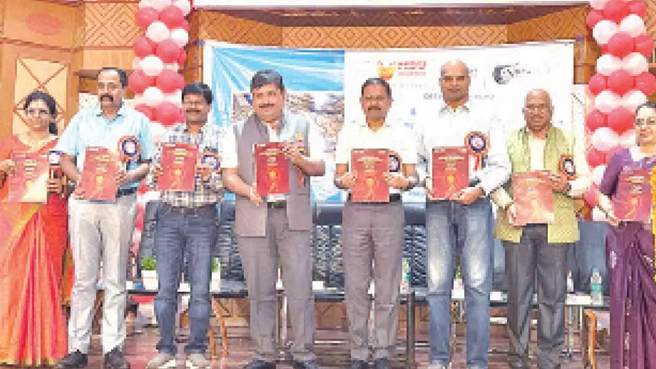 4. MBU Vice-Chancellor Prof Nagaraj Ramrao, Registrar Dr K Saradhi and others taking part  in an international conference on Tuesday