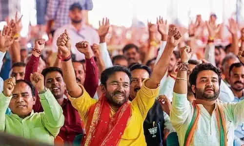 BJP celebrates its victory in J&K, hatrick in Haryana