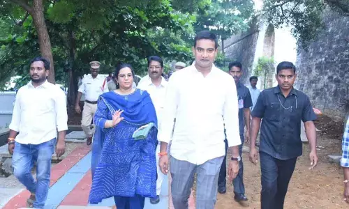 Minister KSrinivas and MLA Aditi inspected Pydithalli Utsav arrangements in Vizianagaram on Tuesday