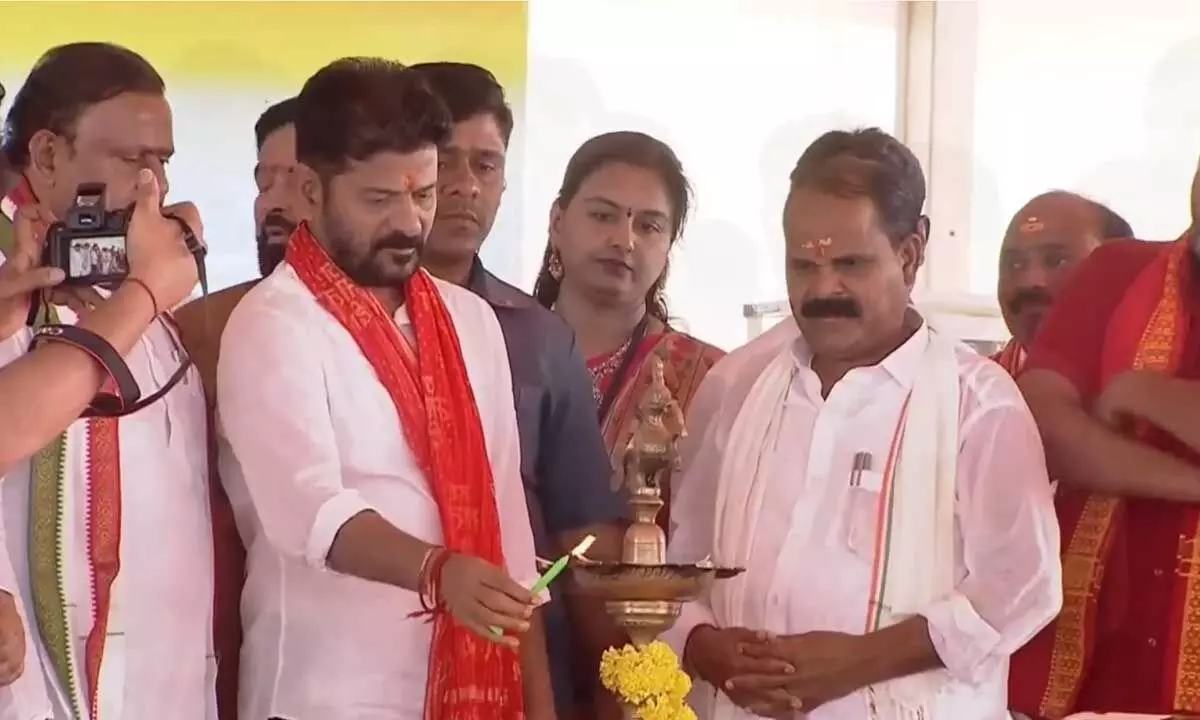 CM Revanth Reddy Lays Foundation for Kondurg Young India Integrated Residential School Complex