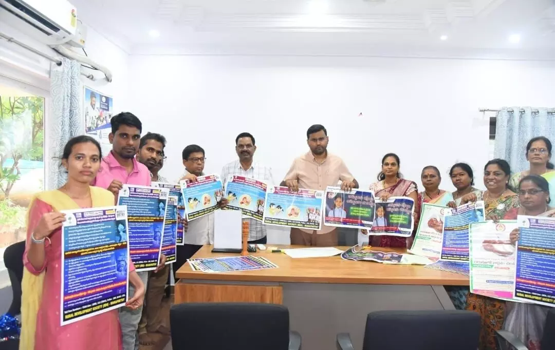 District Collector B.M. Santosh Releases Poster to Raise Awareness on Child Rights Protection