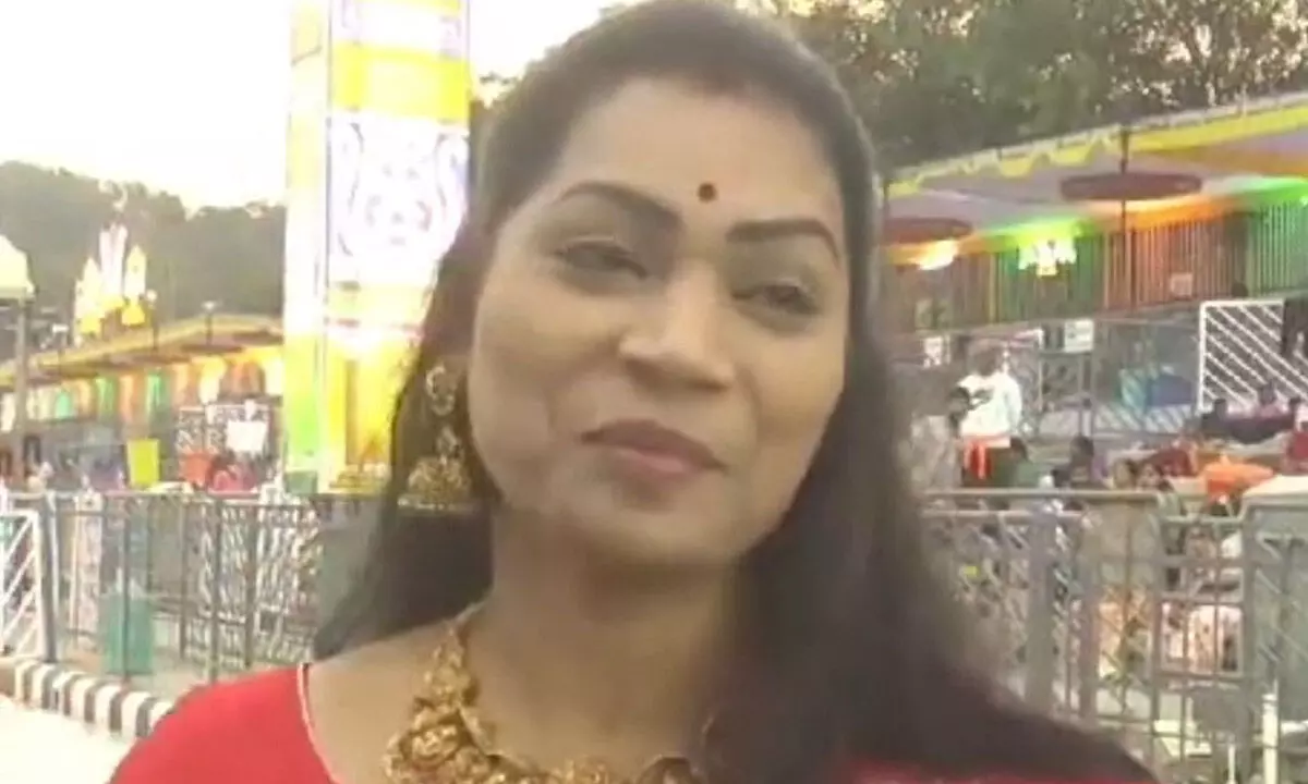 A file photo of Divvela Madhuri at Mada street in Tirumala on October 7