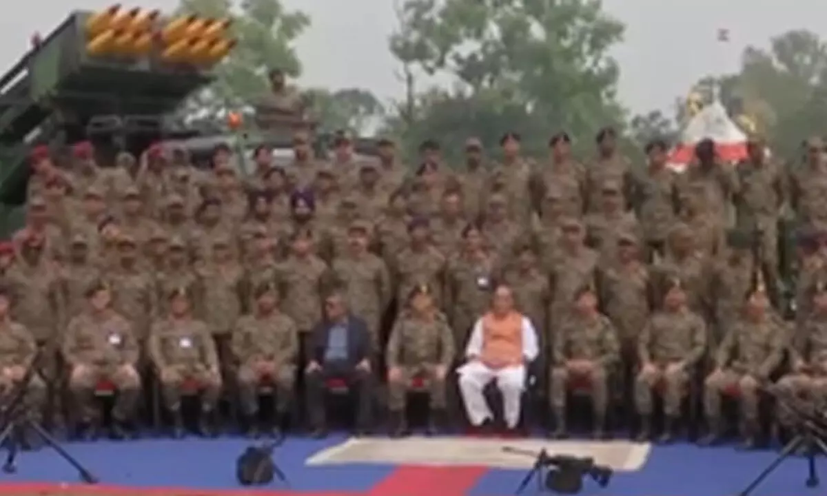 Rajnath Singh performs Shastra Puja, celebrates Vijayadashami with armed forces in Gangtok