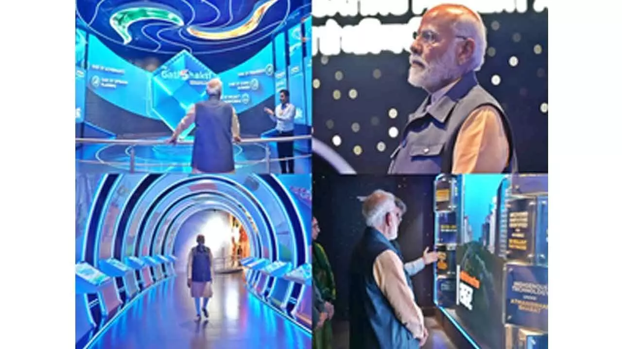 In a surprise visit, PM Modi visits PM GatiShakti Anubhuti Kendra at Bharat Mandapam