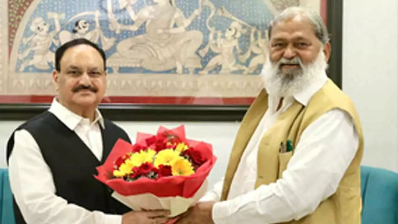 Anil Vij meets JP Nadda as BJP prepares for govt formation in Haryana