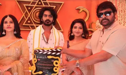 ‘Nagabandham’ gets a mega launch; Chiranjeevi claps for the muhurtham shot