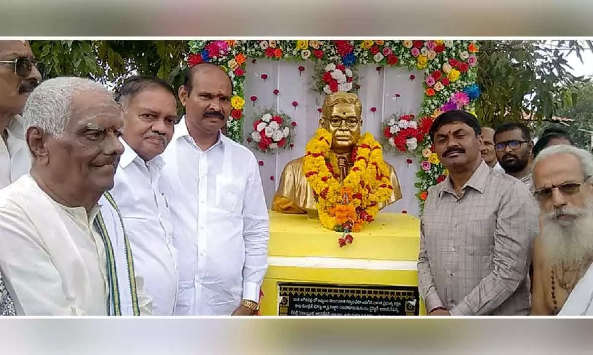 Bronze statue of Dr Suri Bhagavantam unveiled