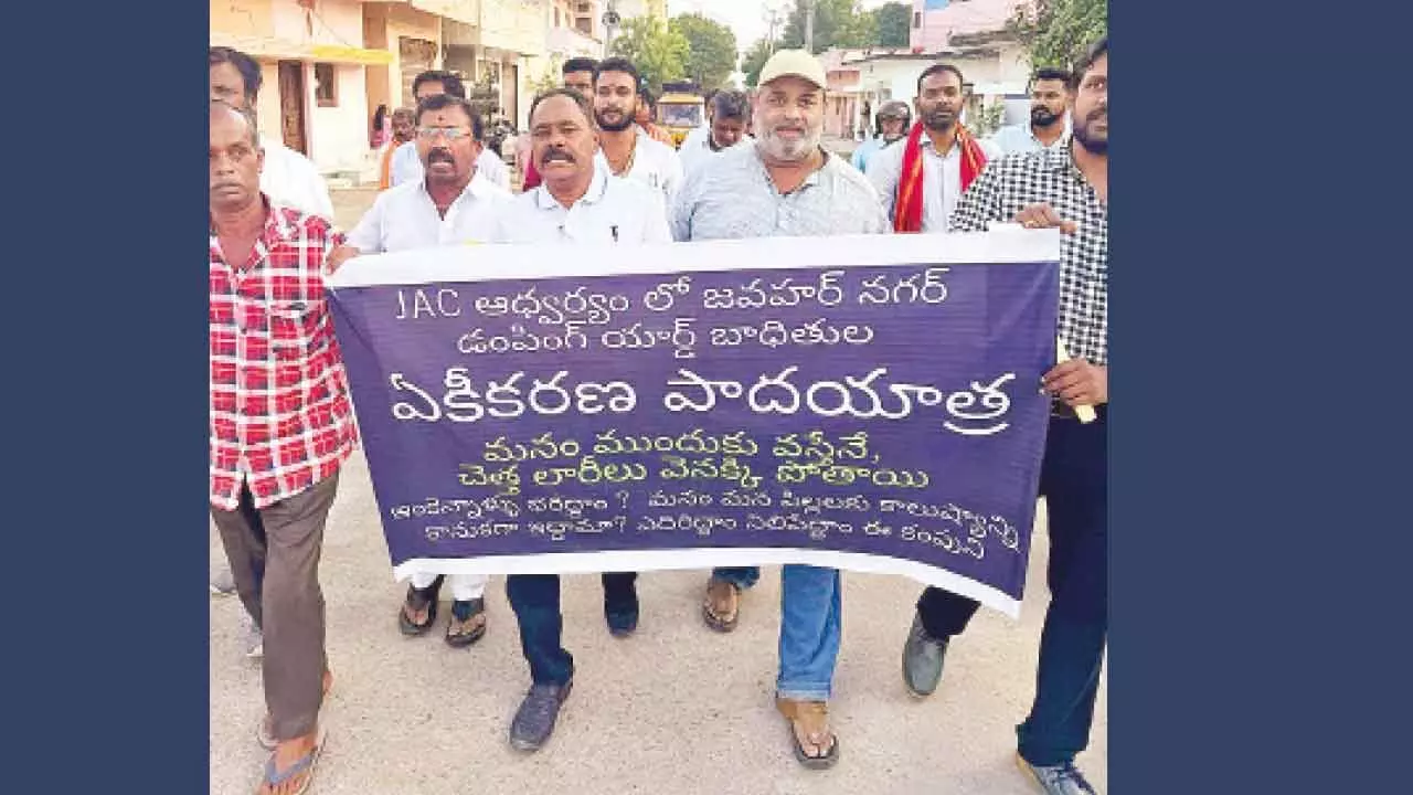 Stung by stink, Medchal locals kickstart Ekikarana Padayatra