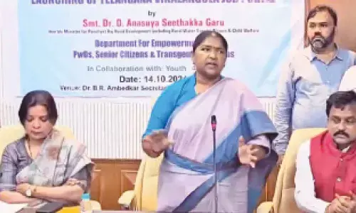 Seethakka launches Telangana Handicapped Job Portal