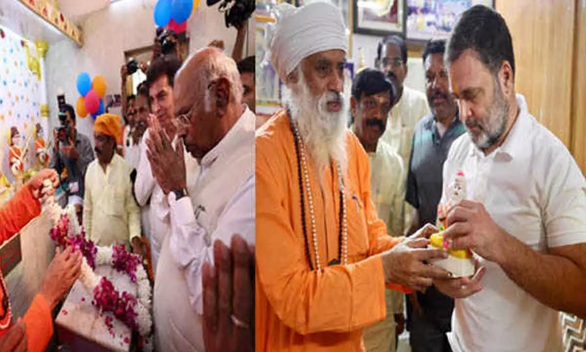 Kharge, Rahul pay obeisance to Maharishi Valmiki