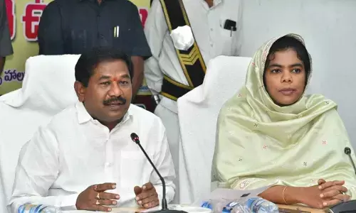 Minister DSBV Swamy speaking at the Valmiki Jayanthi celebrations in Ongole on Thursday