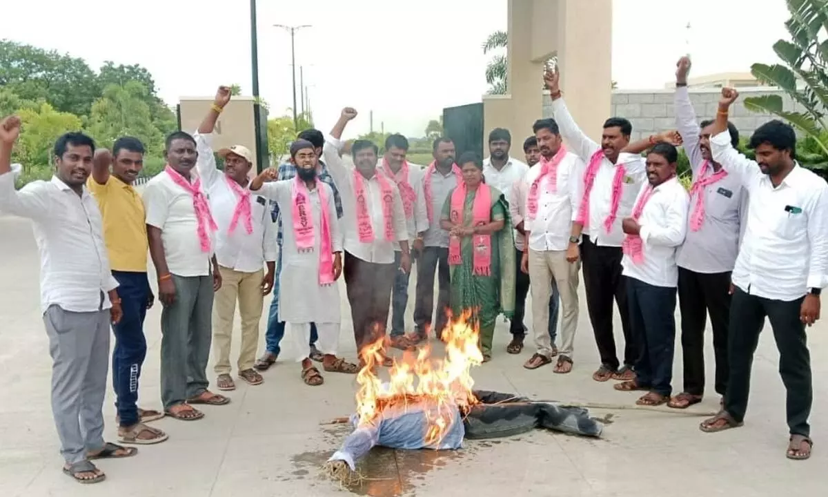 BRS Party Protests Against Government Over Suspension of Rythu Bharosa for Kharif Season