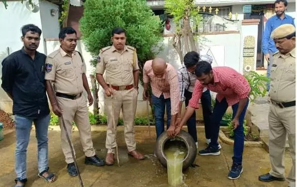 Excise Police Crack Down on Illicit Liquor Manufacturing Sites