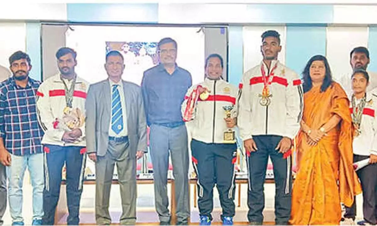 Centurion University felicitates weightlifting winners