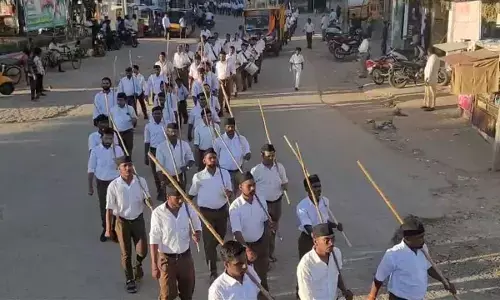 Grand Rally in Padh Sanchalan Commemorates 100 Years of RSS in Jogulamba Gadwal District