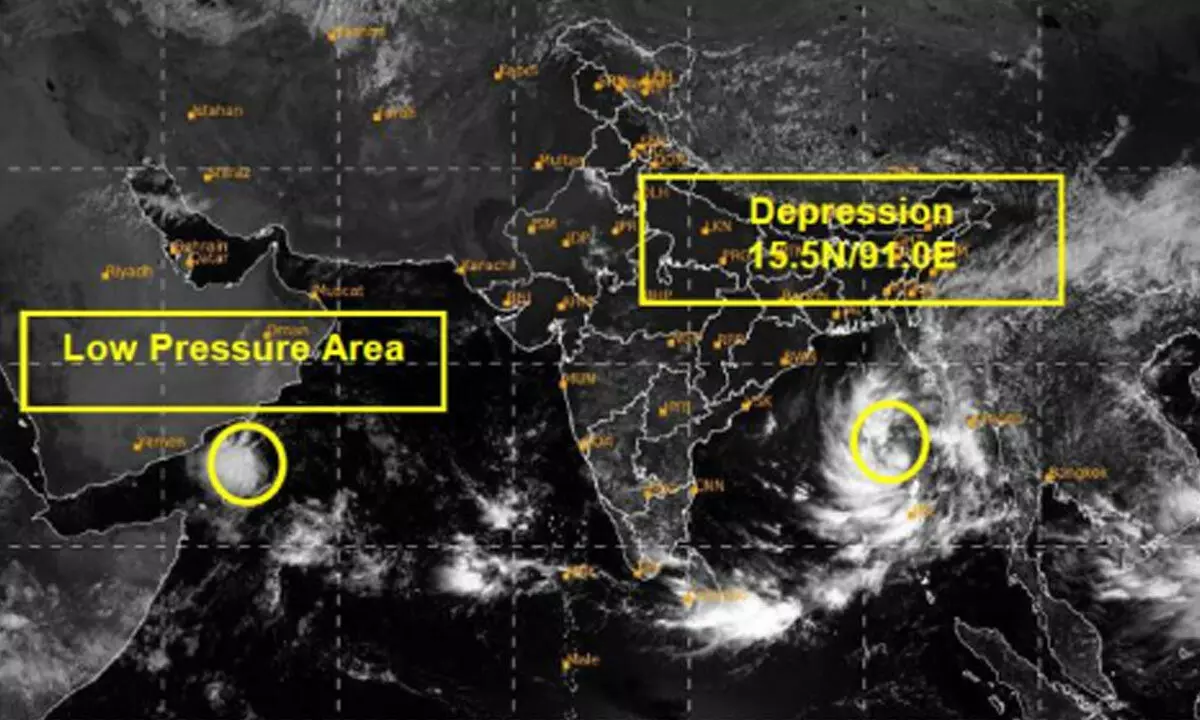 Low pressure intensifies into depression