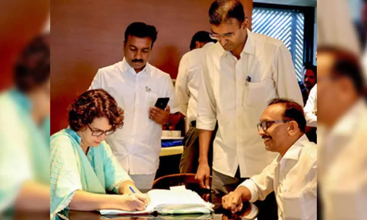 Priyanka Gandhi files nomination for Wayanad LS bypoll