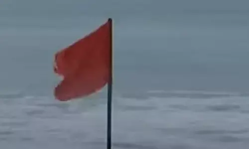Red flags erected along Puri beach