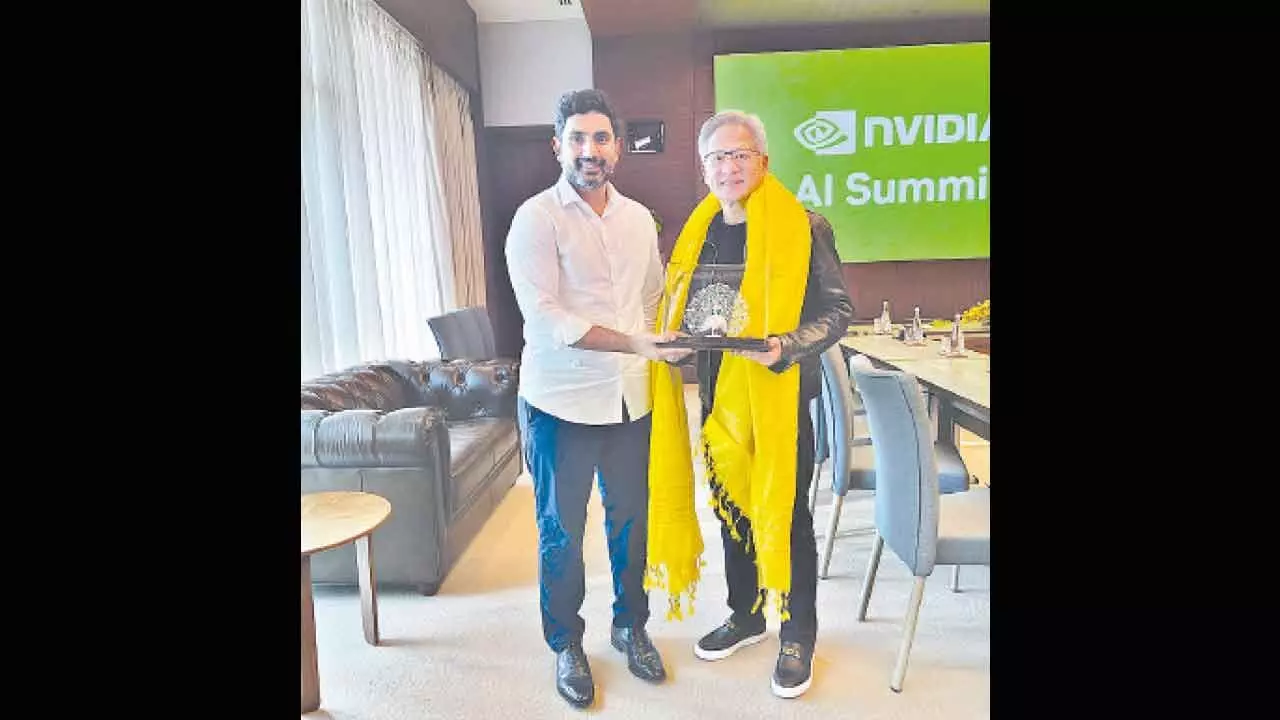 Lokesh meets Nvidia CEO, seeks support for AI University