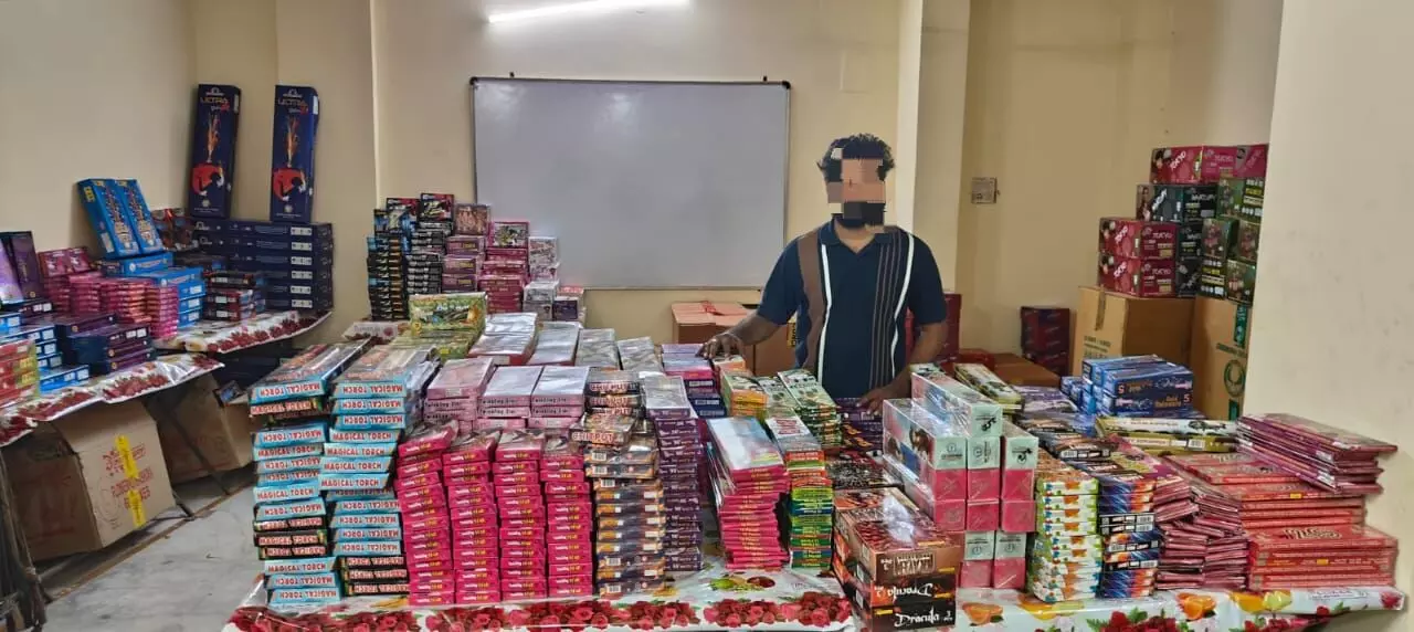 Illegal Firecracker Storage Busted in Hyderabad: One Arrested, Goods Worth Rs. 5 Lakhs Seized