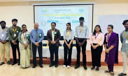 Participants at World United Nations Day at Apollo University in Chittoor on Thursday