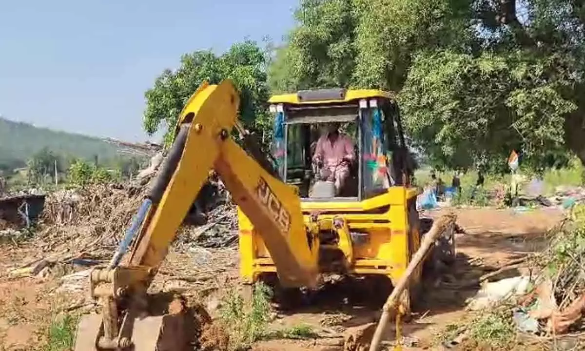 Authorities Demolish Illegal Huts in Mulugu District to Make Way for New School